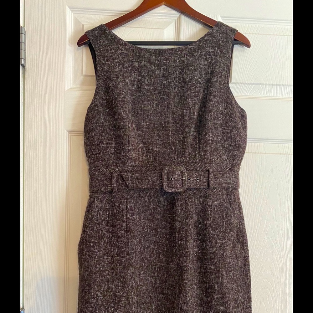Brown and Cream Tweed Dress